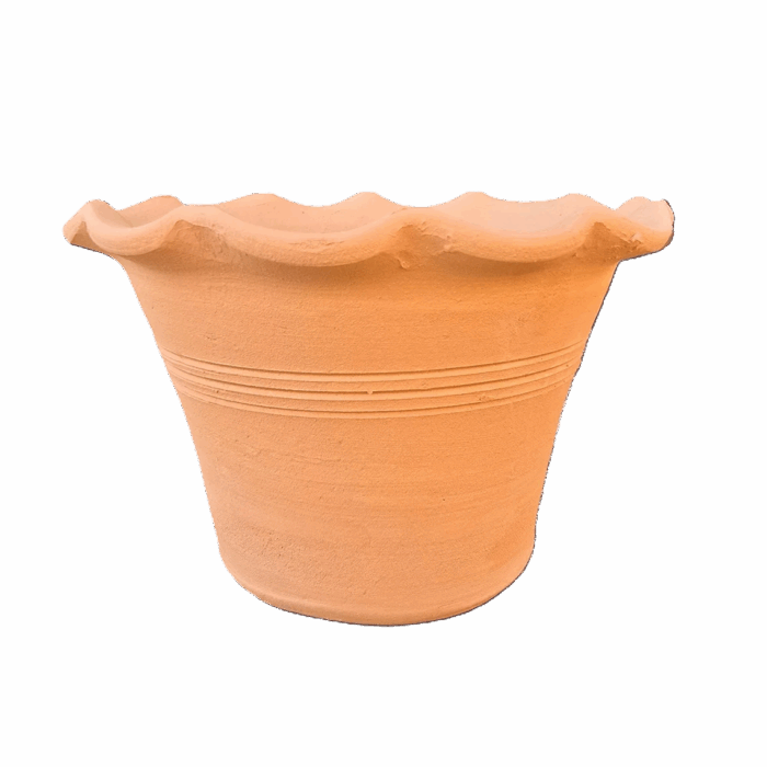 Red Clay Small Terra Cotta Fluted Palm Pot Planter