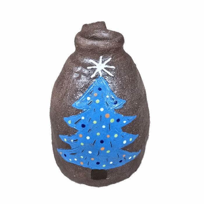 Blue Christmas Tree Jug Pottery by Heather Elyse Head
