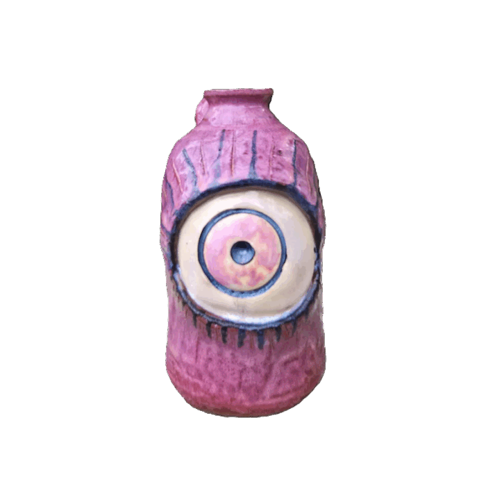 Purple Glazed Eye Jug by Heather Elyse Head