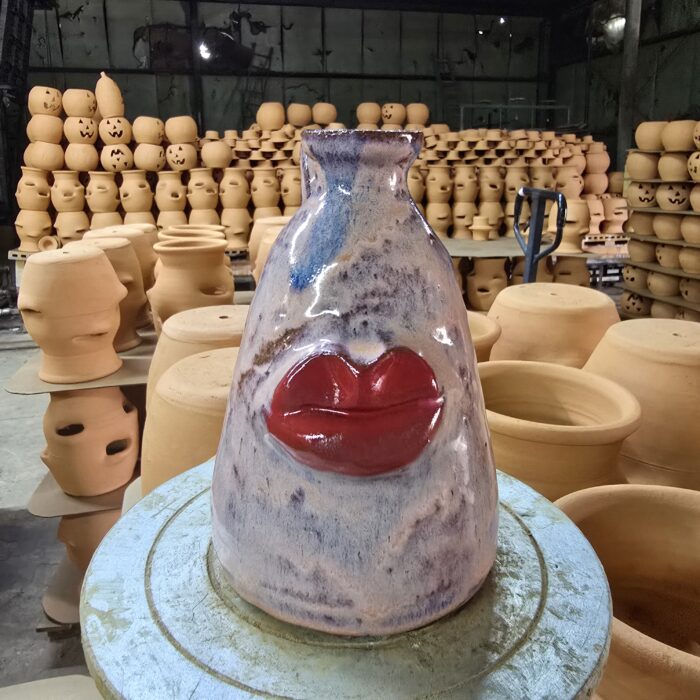 Pink Glazed Lip Jug by Heather Elyse Head