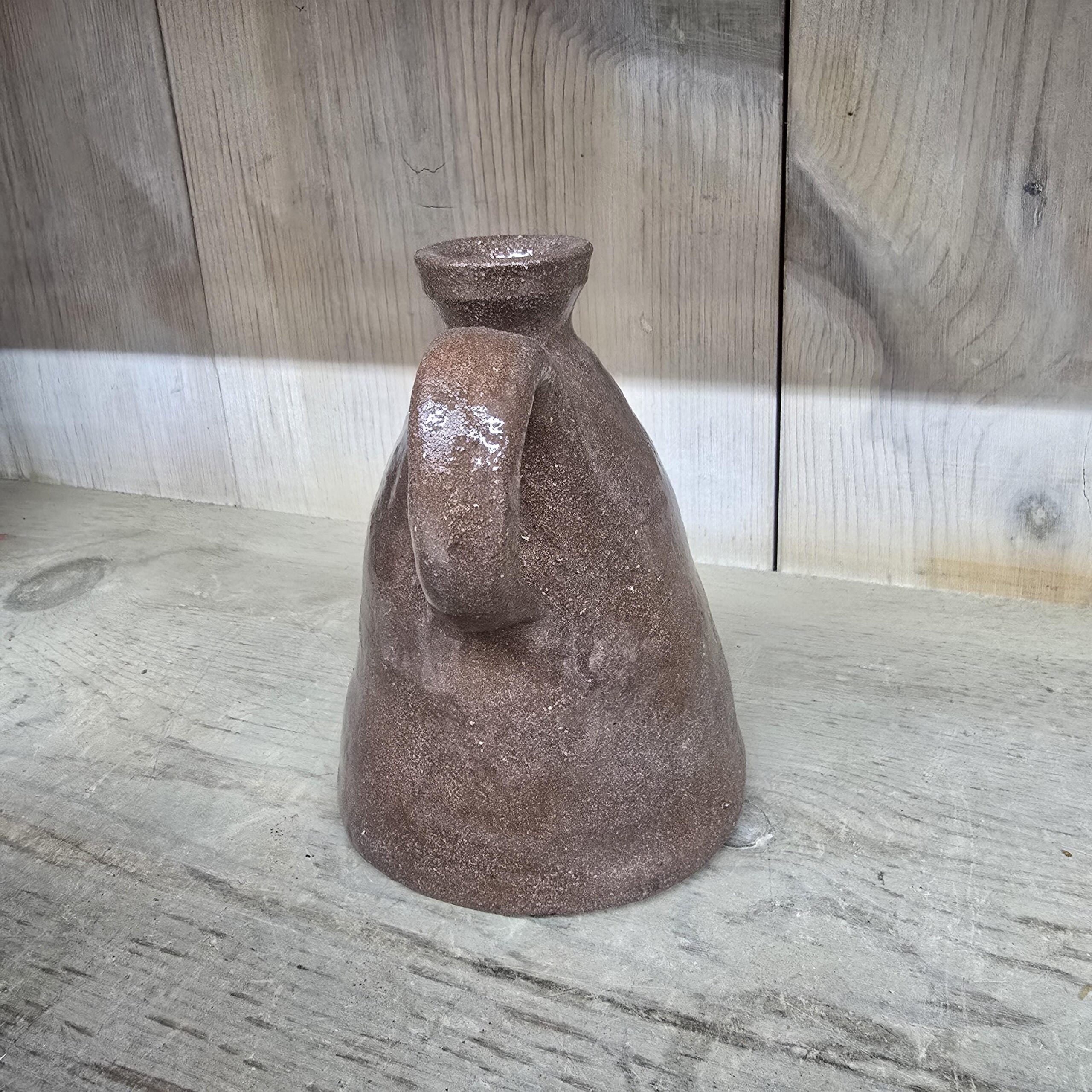 Folk Art Small Orange Christmas Tree Jug Pottery by Heather Elyse Head | 5.5" x 4" - Image 3