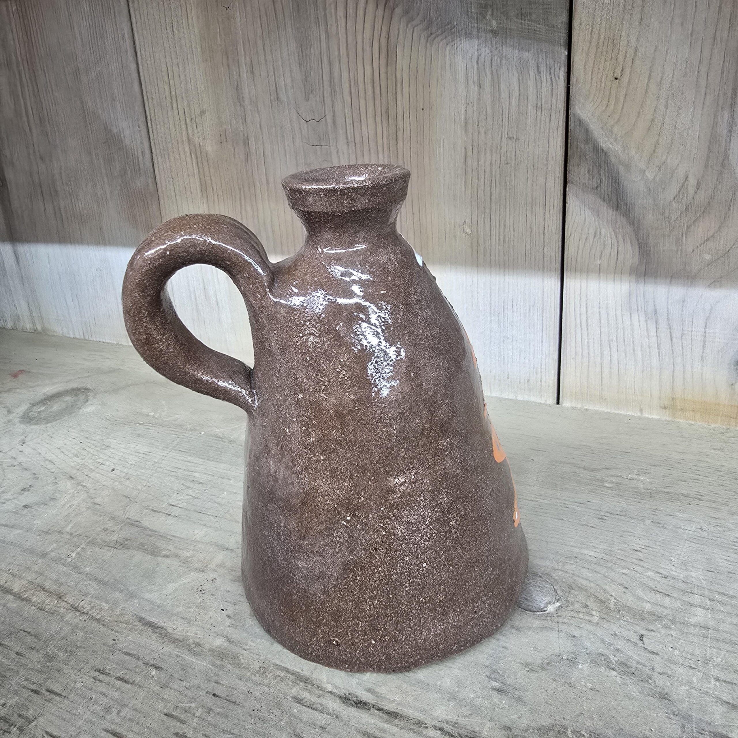 Folk Art Small Orange Christmas Tree Jug Pottery by Heather Elyse Head | 5.5" x 4" - Image 4