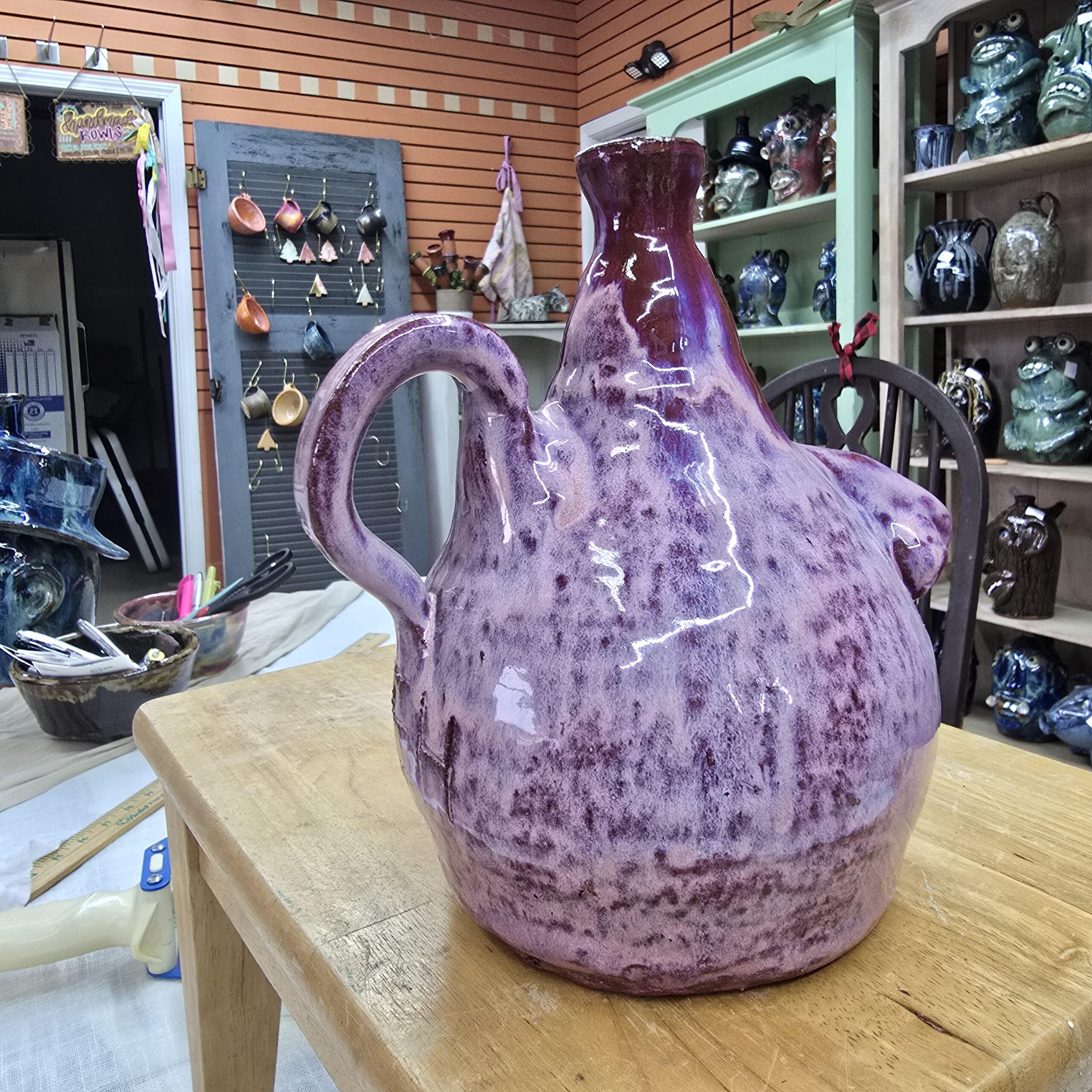 Nosy Jug | Handmade Clay Folk Art Pottery Nose Jug by Heather Elyse Head | 8" x 5.5" - Image 6