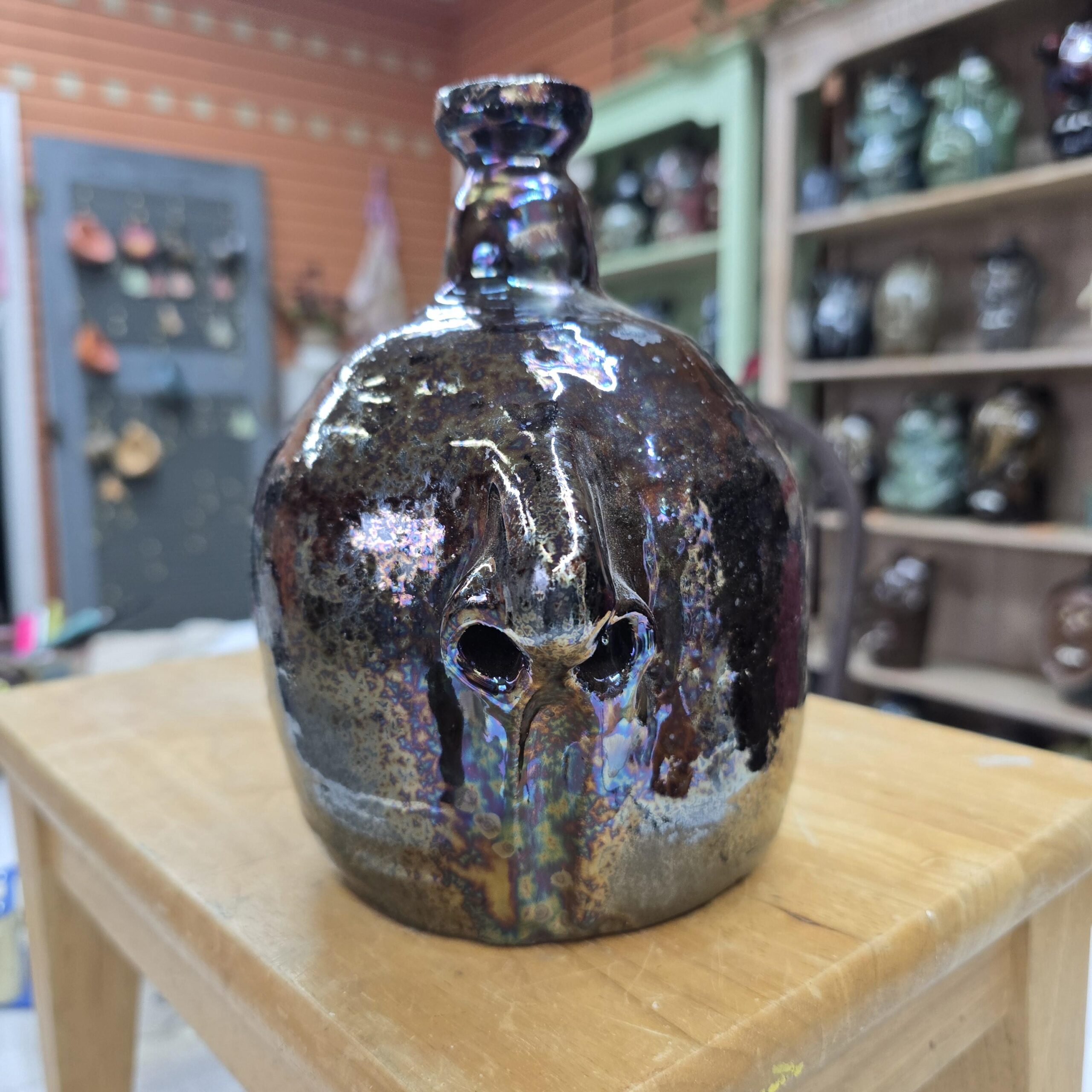 Nosy Jug | Handmade Clay Folk Art Pottery Nose Jug by Heather Elyse Head | 7.5" x 5"