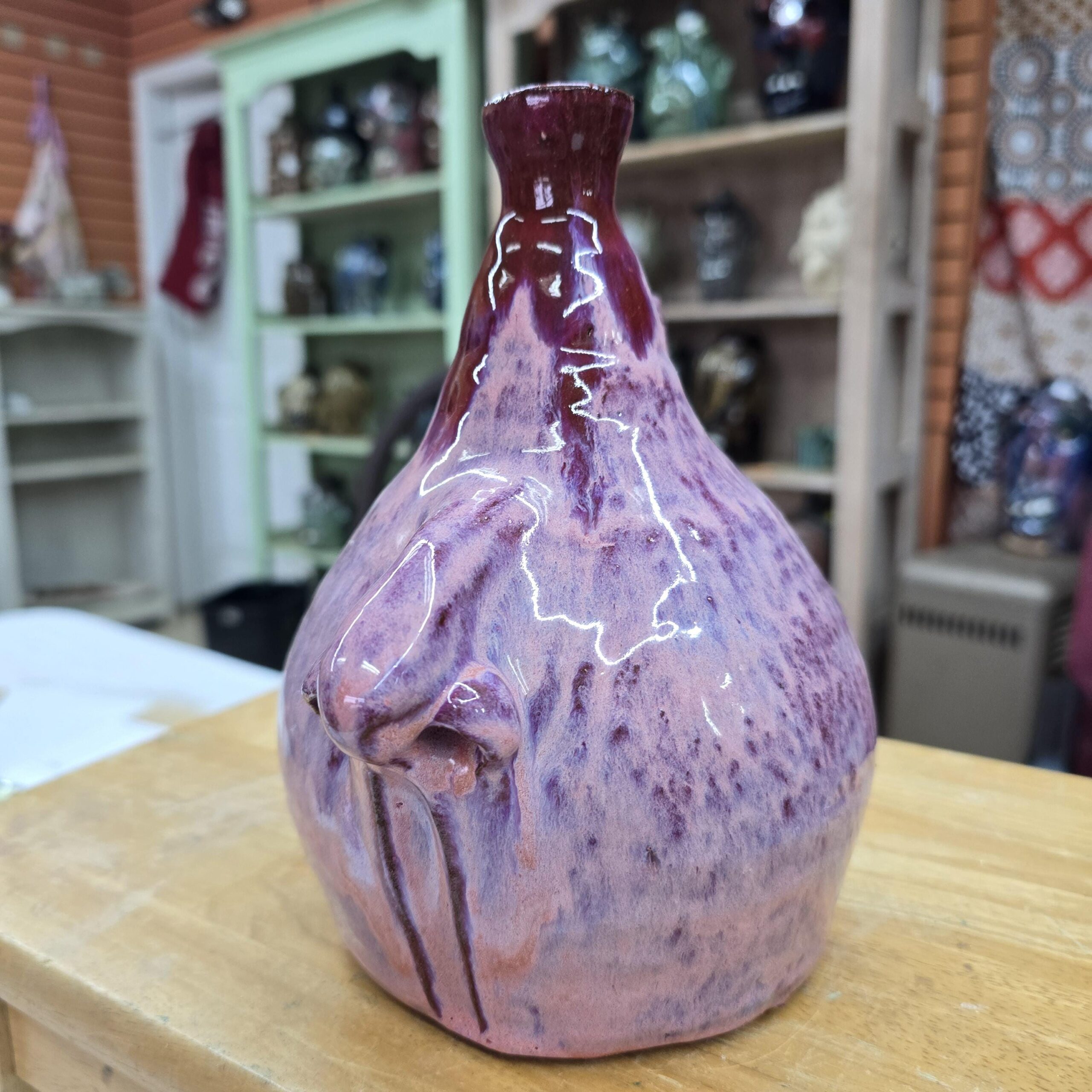 Nosy Jug | Handmade Clay Folk Art Pottery Nose Jug by Heather Elyse Head | 8" x 5.5"