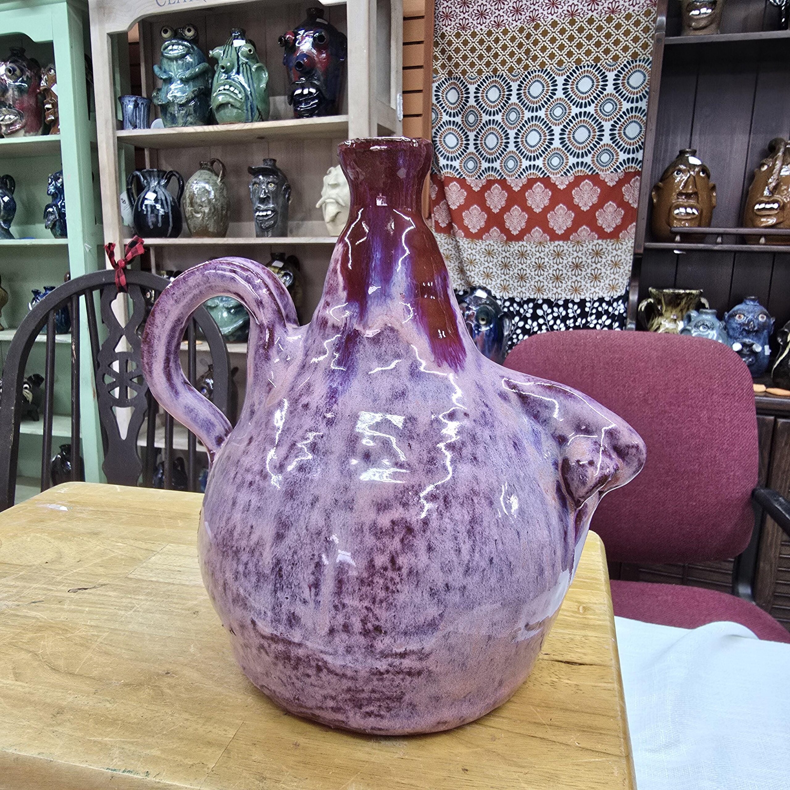 Nosy Jug | Handmade Clay Folk Art Pottery Nose Jug by Heather Elyse Head | 8" x 5.5" - Image 5