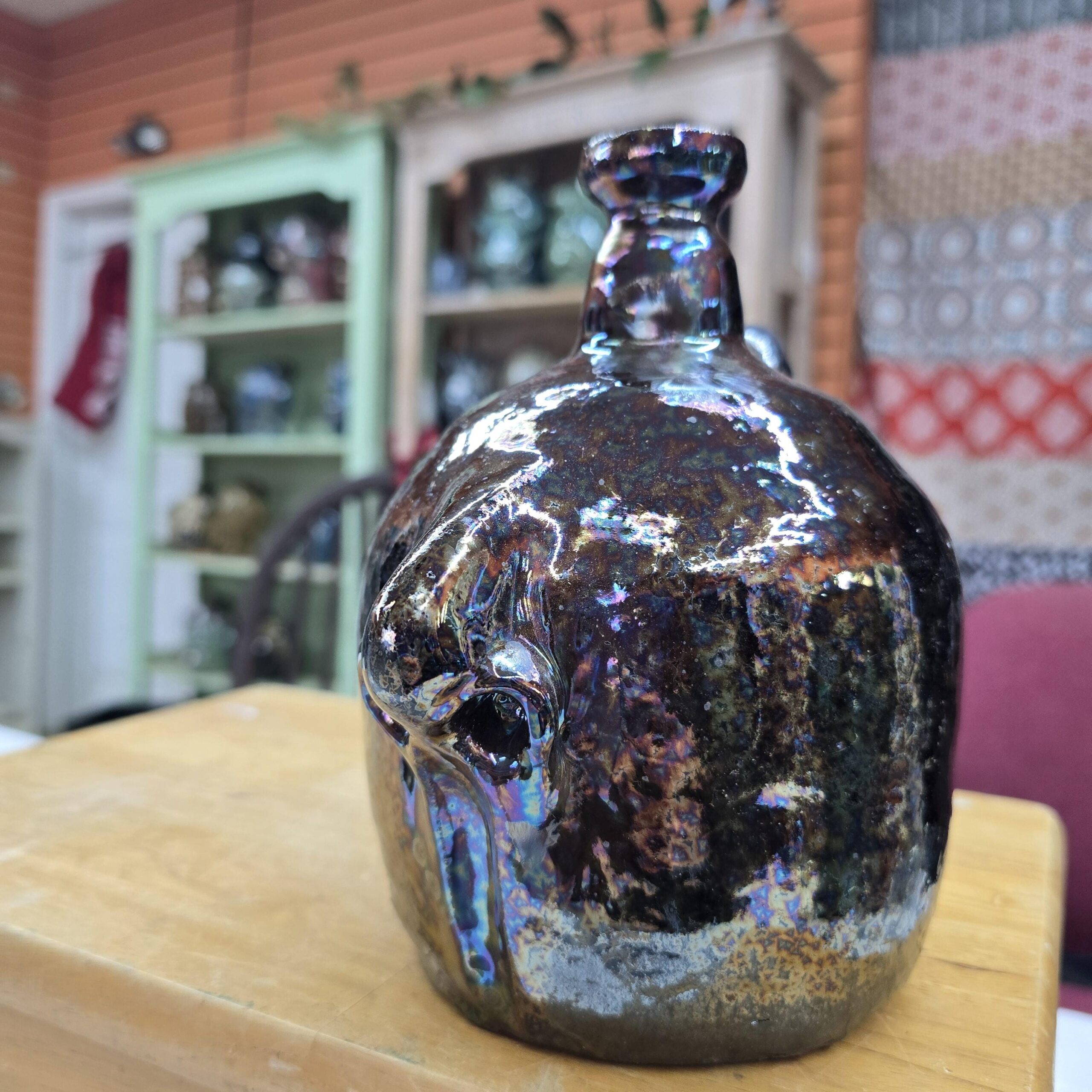 Nosy Jug | Handmade Clay Folk Art Pottery Nose Jug by Heather Elyse Head | 7.5" x 5" - Image 6