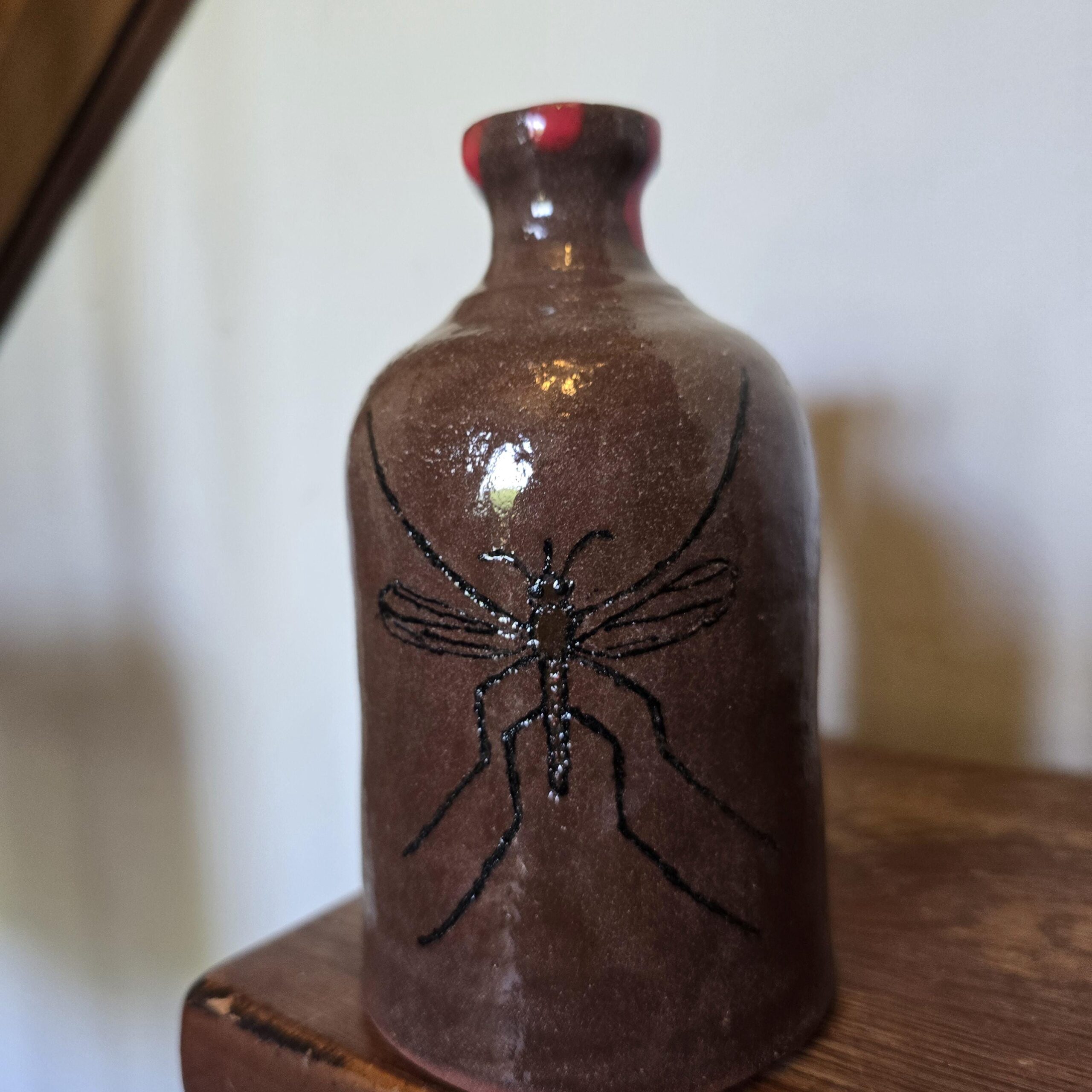 Handmade Clay Folk Art Pottery Mosquito Jug by Heather Elyse Head | 6.25" x 4" - Image 5
