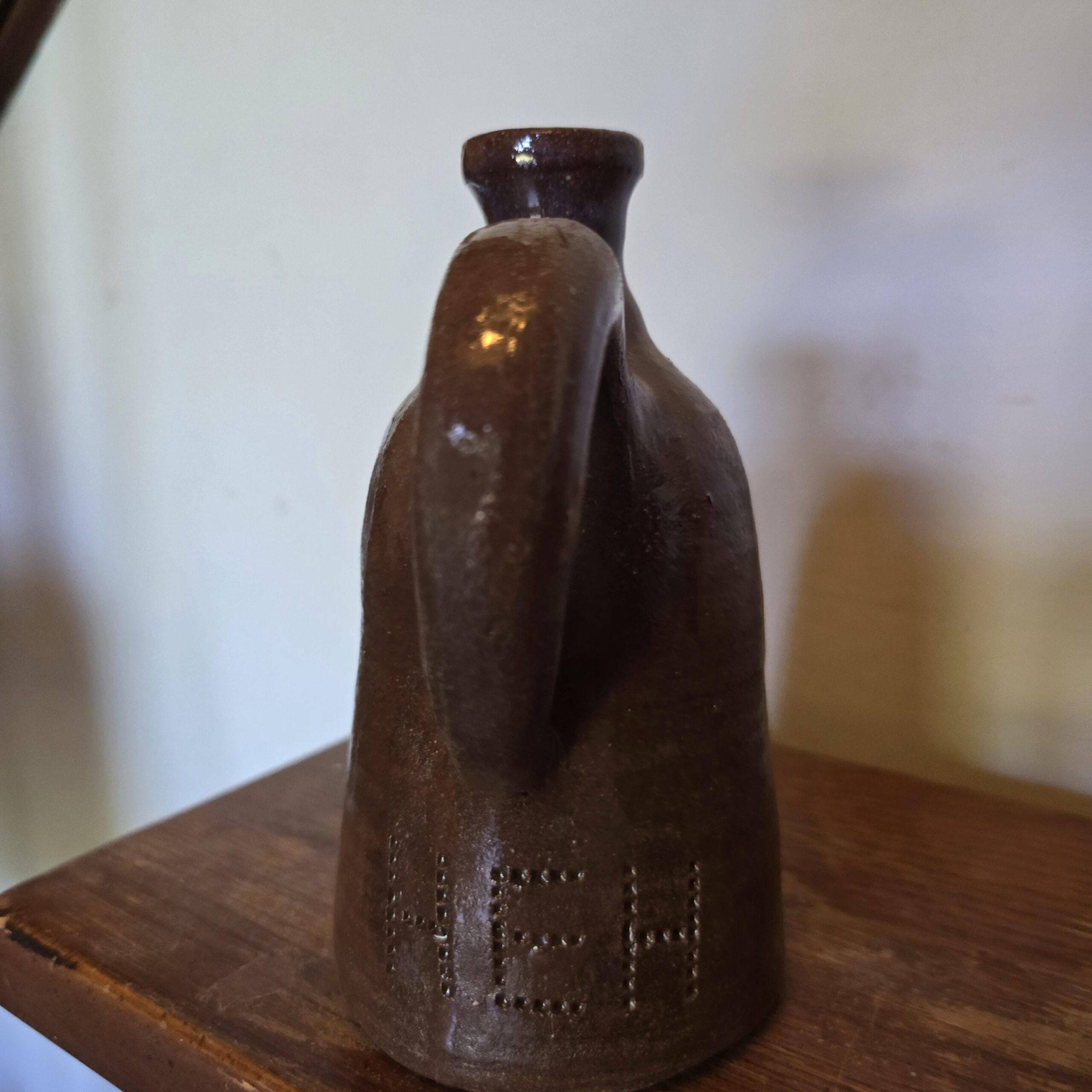 Handmade Clay Moth Folk Art Pottery Black Widow Spider Jug by Heather Elyse Head | 6.75" x 4" - Image 2