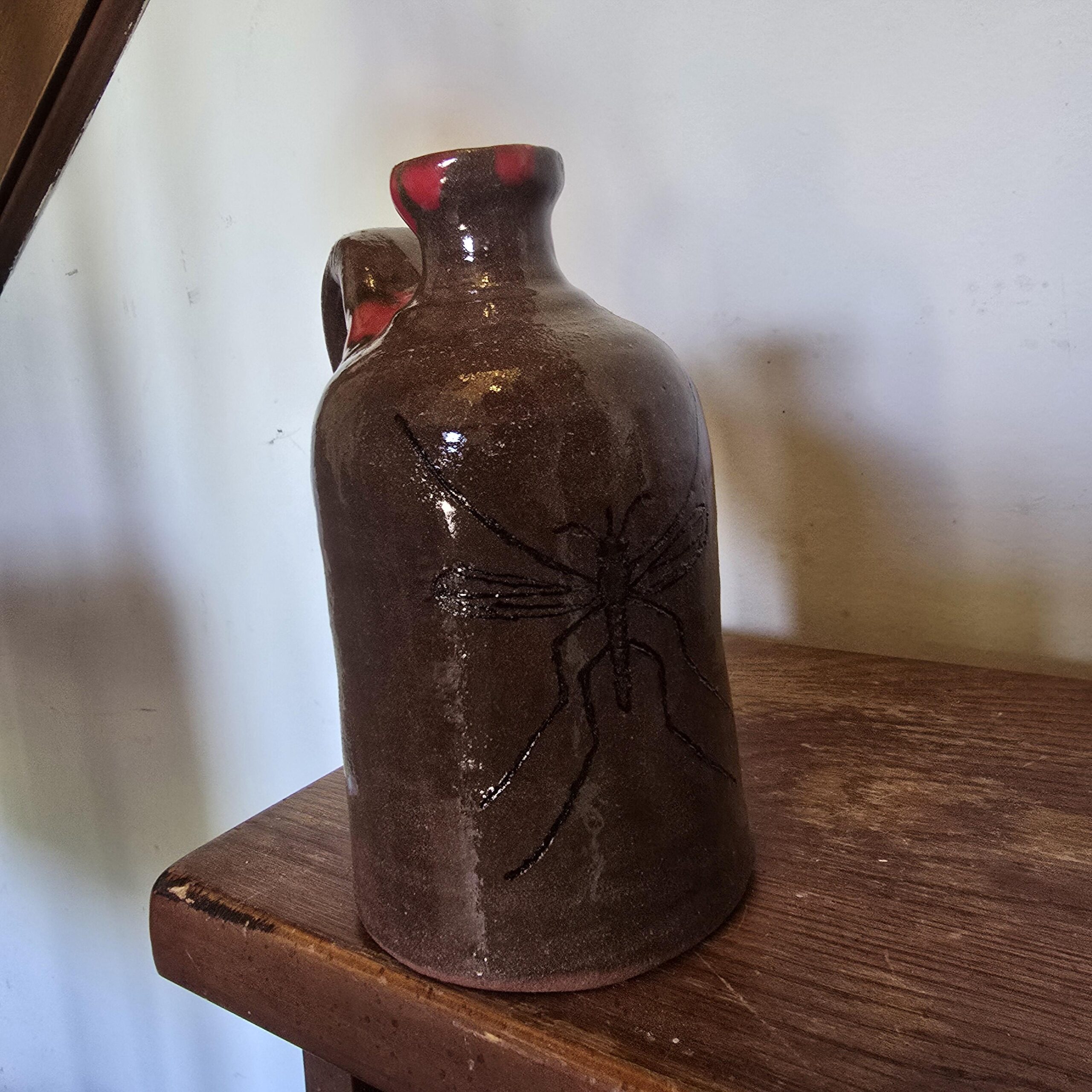 Handmade Clay Folk Art Pottery Mosquito Jug by Heather Elyse Head | 6.25" x 4" - Image 8