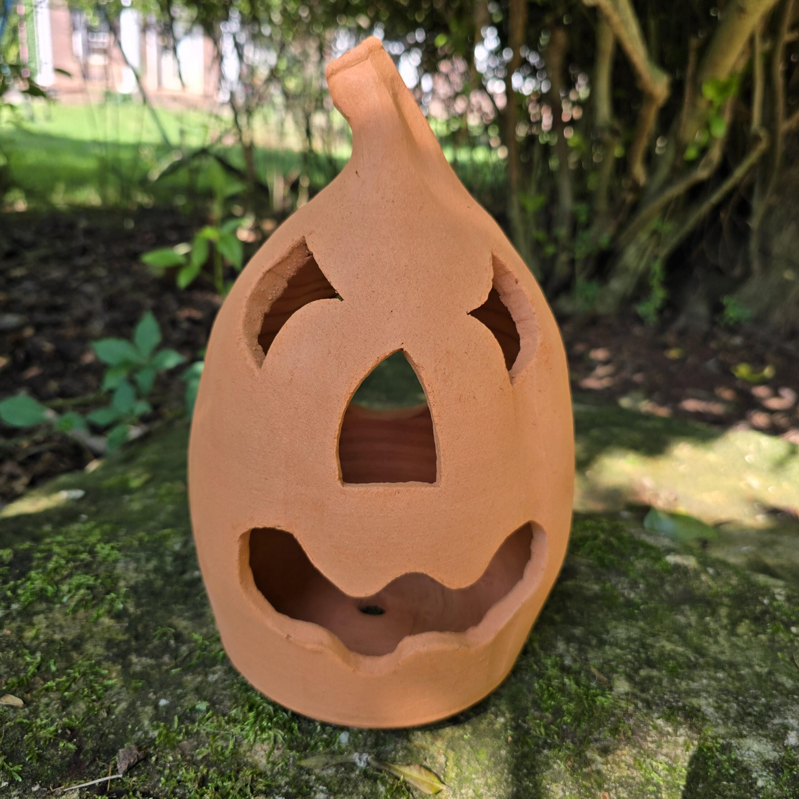 Folk Pottery Jack-o'-lantern Red Clay Pumpkin by Harold Ferguson | 11" Tall