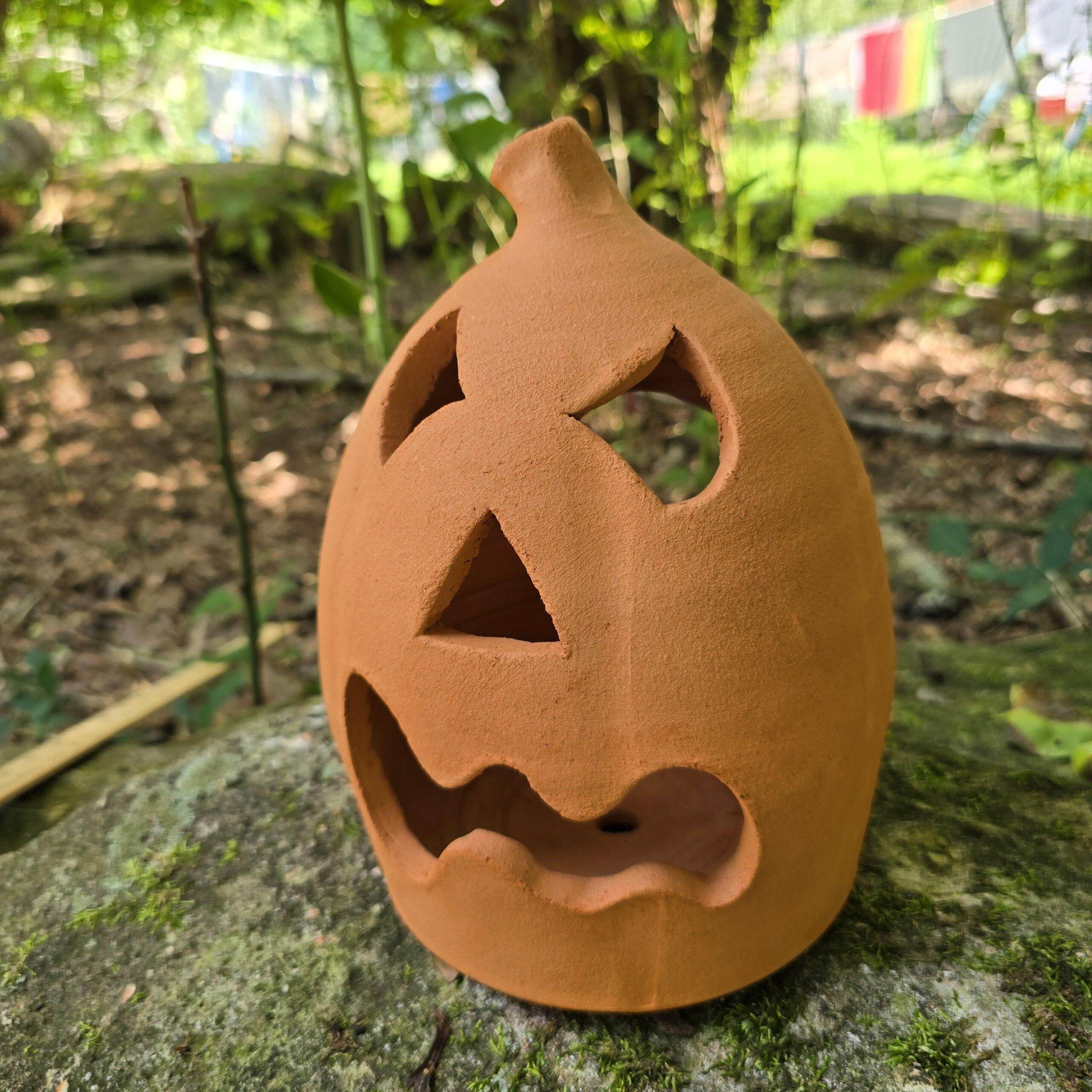 Folk Pottery Jack-o'-lantern Red Clay Pumpkin by Harold Ferguson | 10" Tall - Image 3