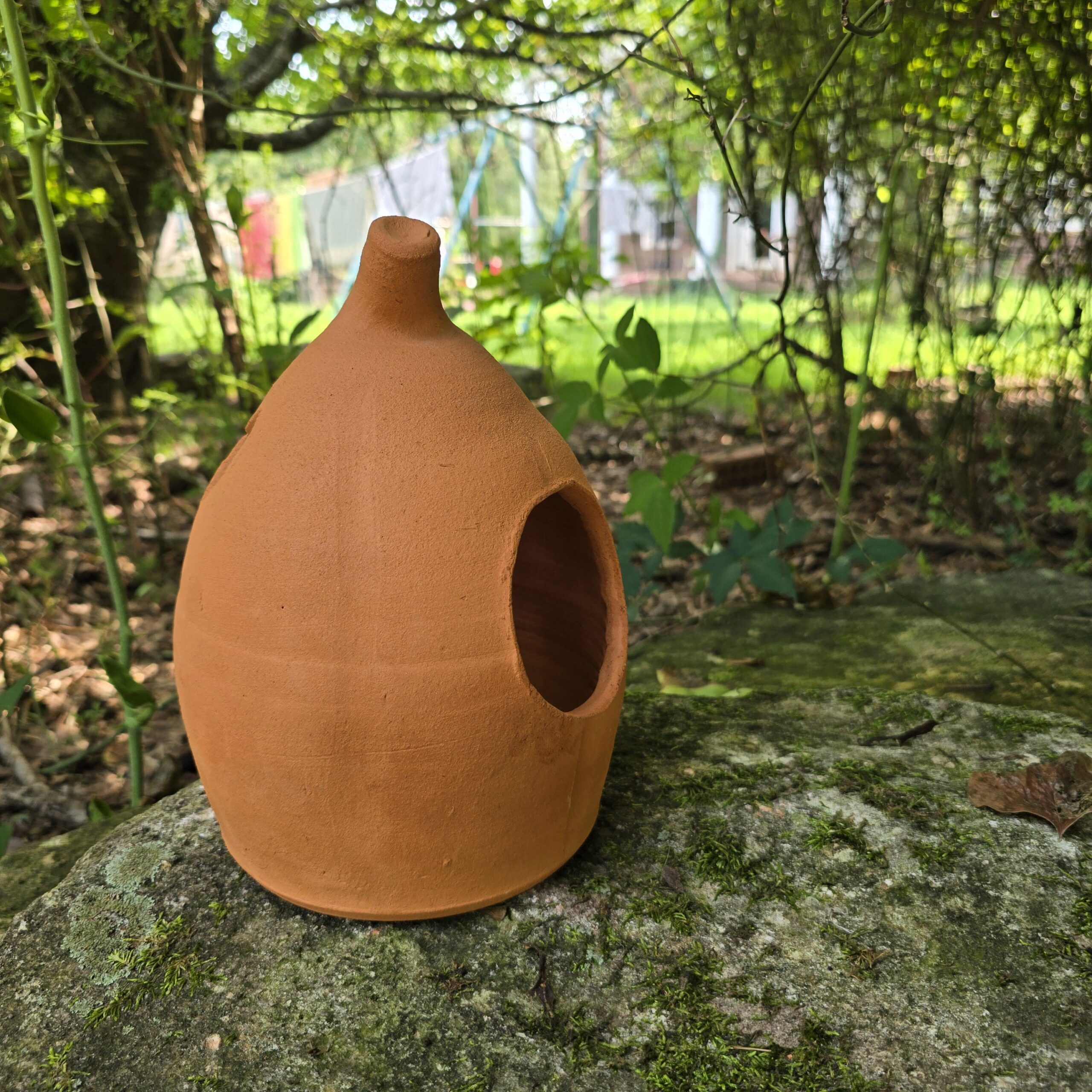 Handmade Terra Cotta Jack-o'-lantern Red Clay Pumpkin | 10" Tall - Image 4