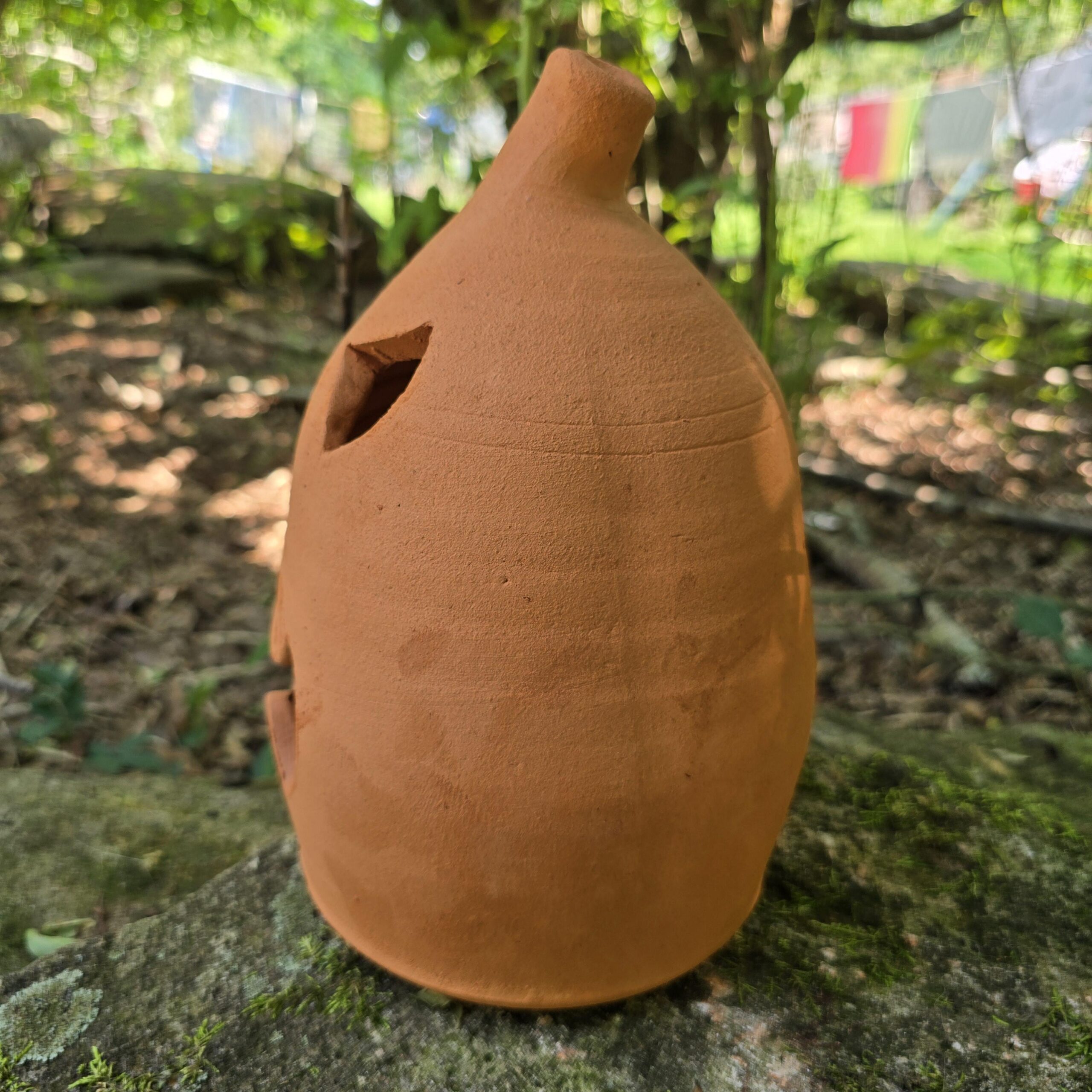 Handmade Terra Cotta Jack-o'-lantern Red Clay Pumpkin | 10" Tall - Image 7