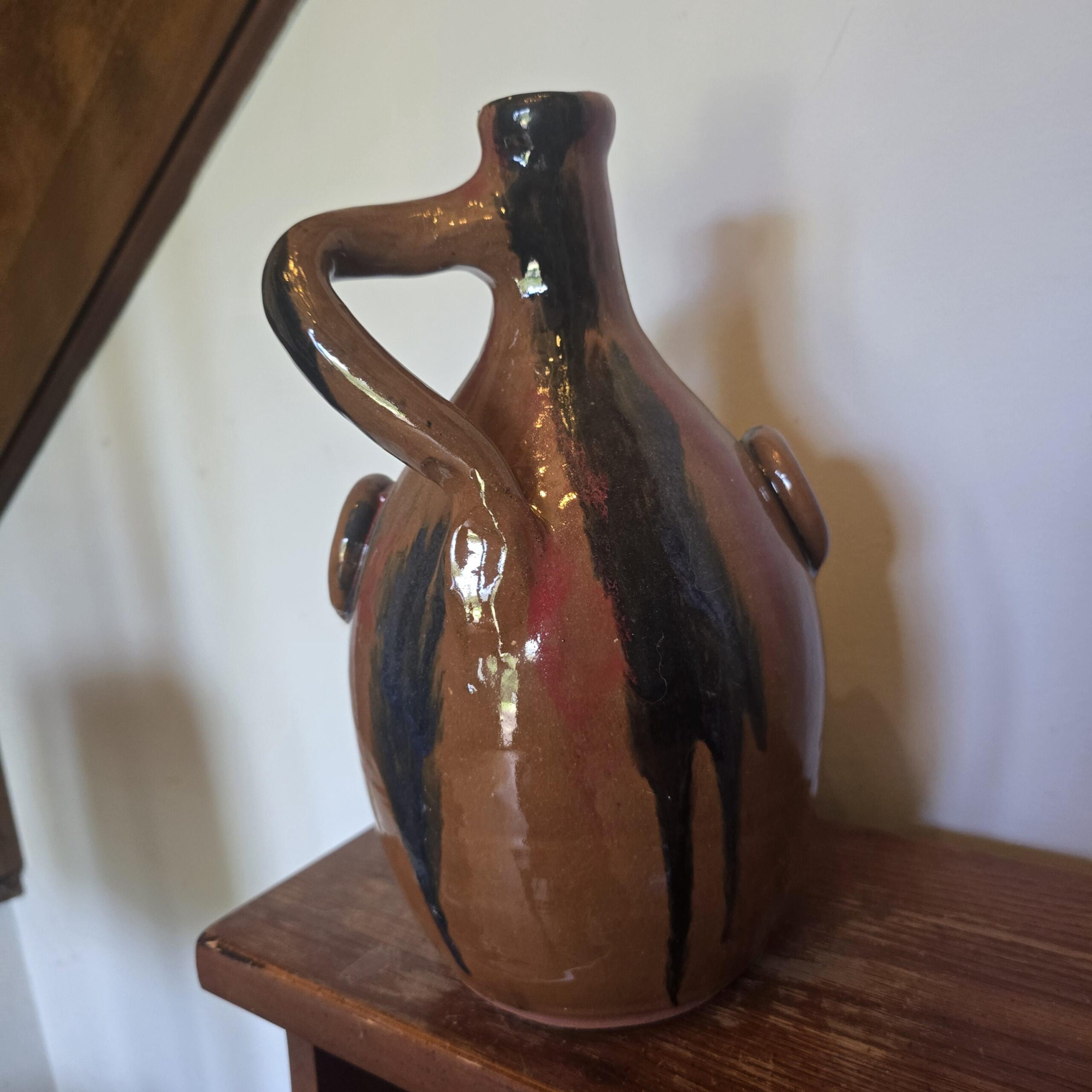 Brown Glazed Face Jug by Billy Joe Craven | 12.25" x 7.5" - Image 5