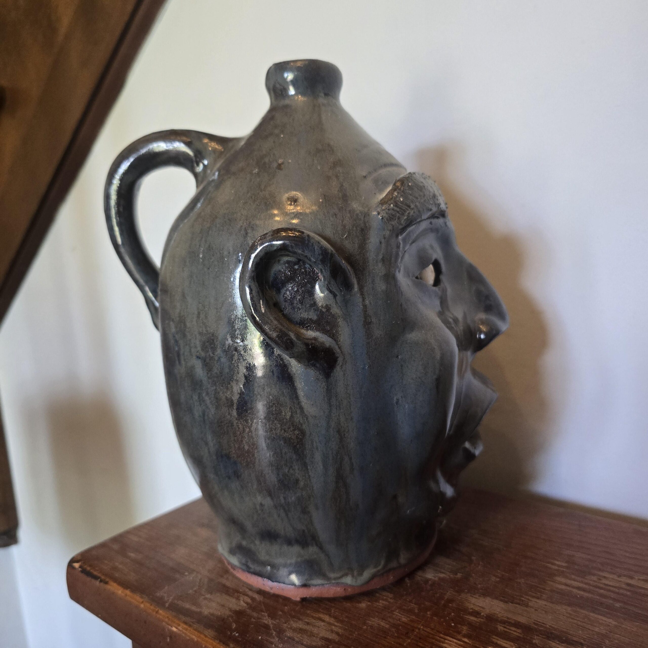 Folk Pottery Face Jug by Billy Joe Craven | 10.5" x 7" - Image 7