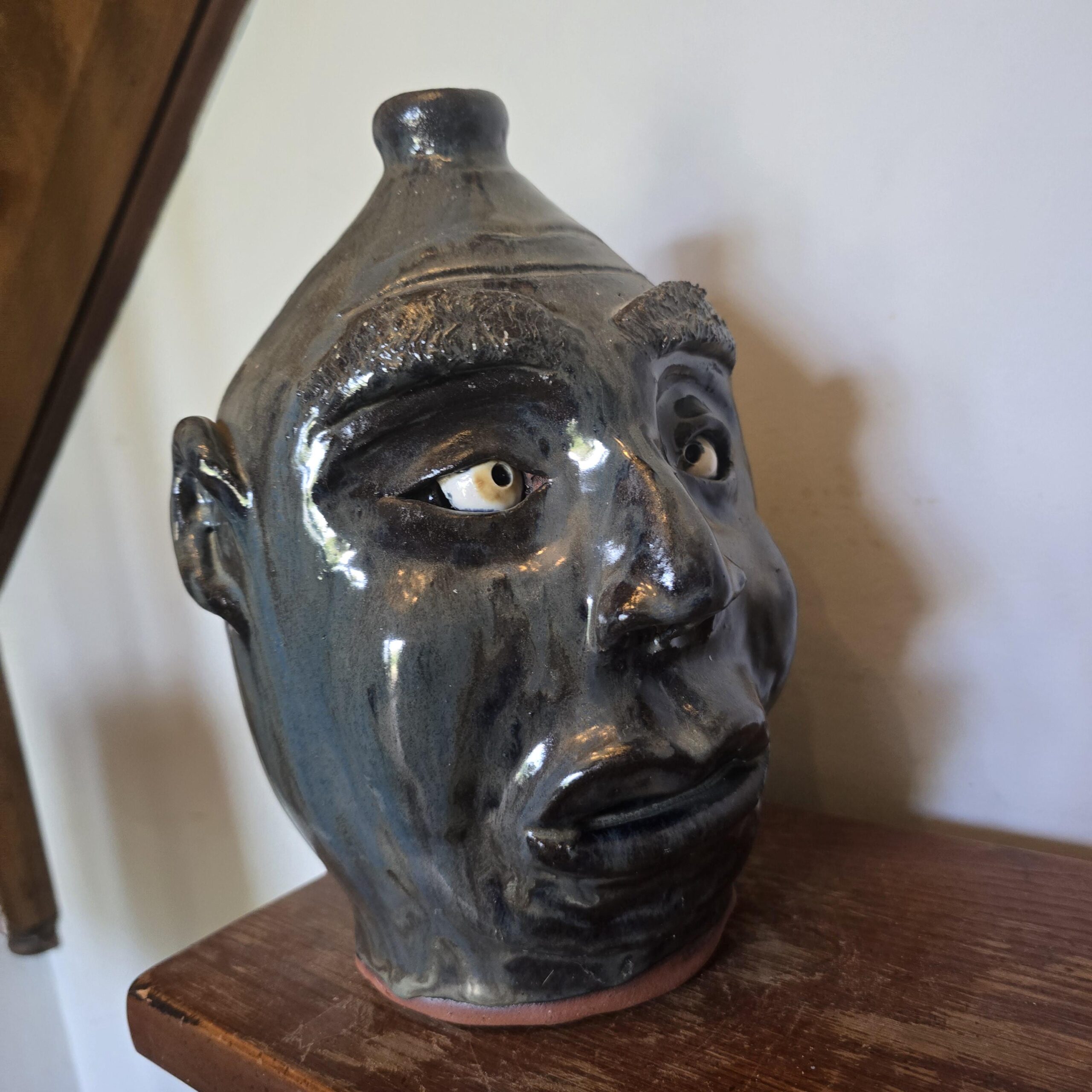 Folk Pottery Face Jug by Billy Joe Craven | 10.5" x 7" - Image 8