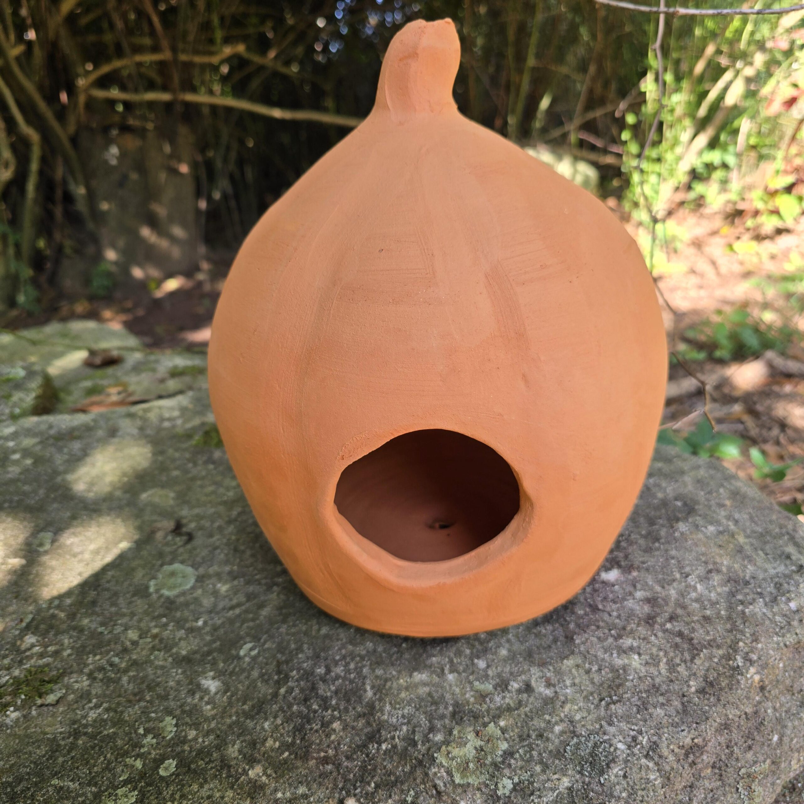 Handmade Terra Cotta Smiling Jack-o'-lantern Red Clay Pumpkin | 12" Tall - Image 6