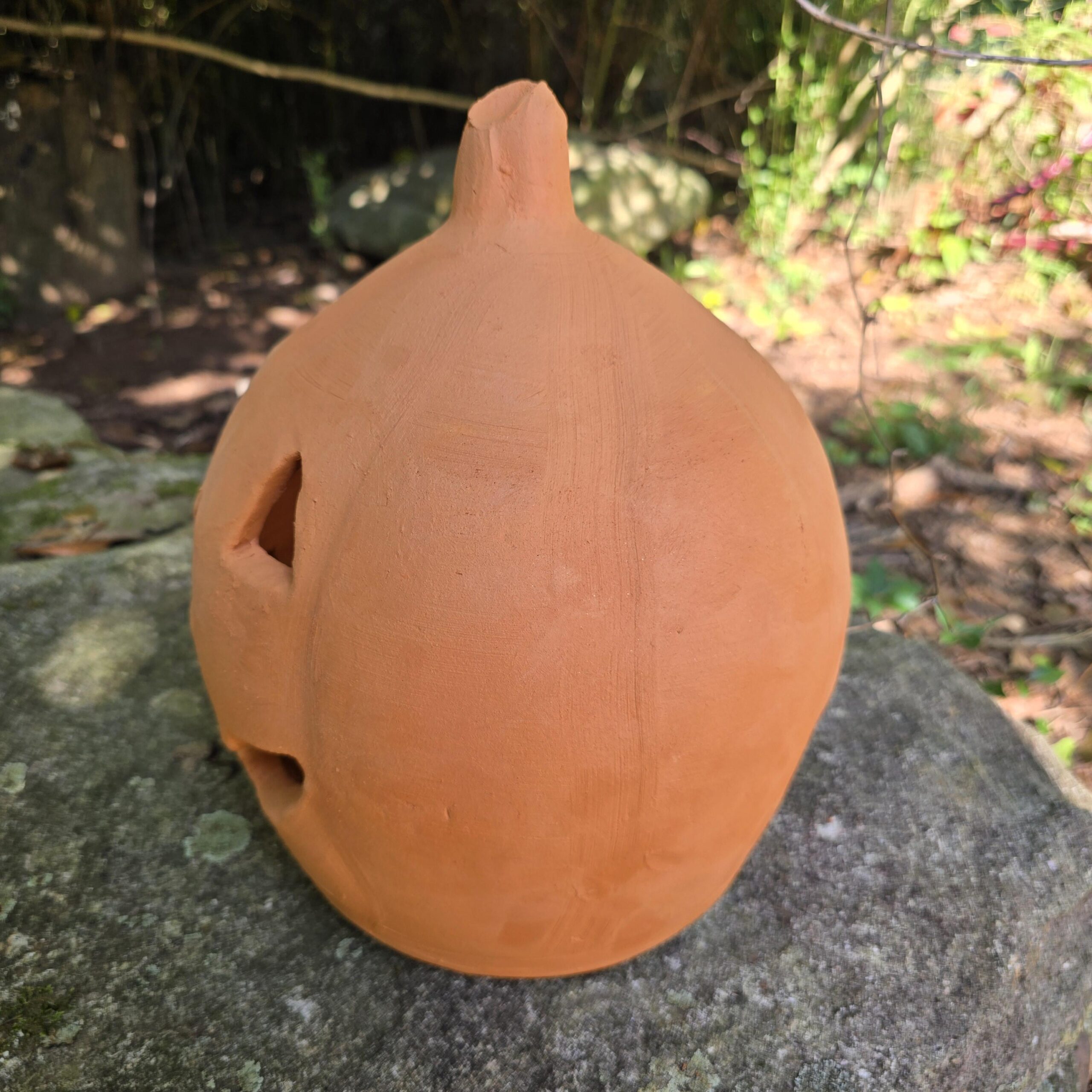 Handmade Terra Cotta Smiling Jack-o'-lantern Red Clay Pumpkin | 12" Tall - Image 7